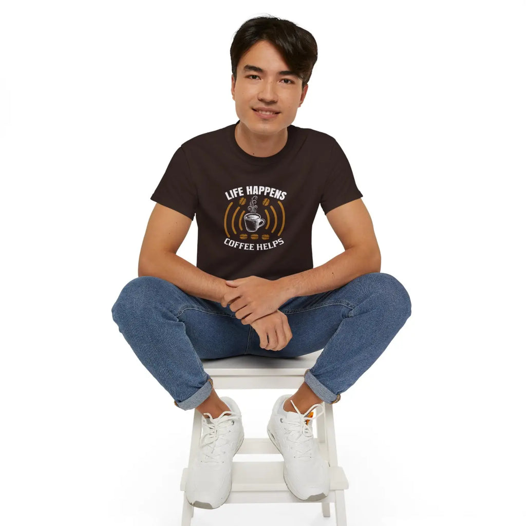 Life Happens Coffee Helps Ultra Cotton Tee - Unisex - DipaliZ