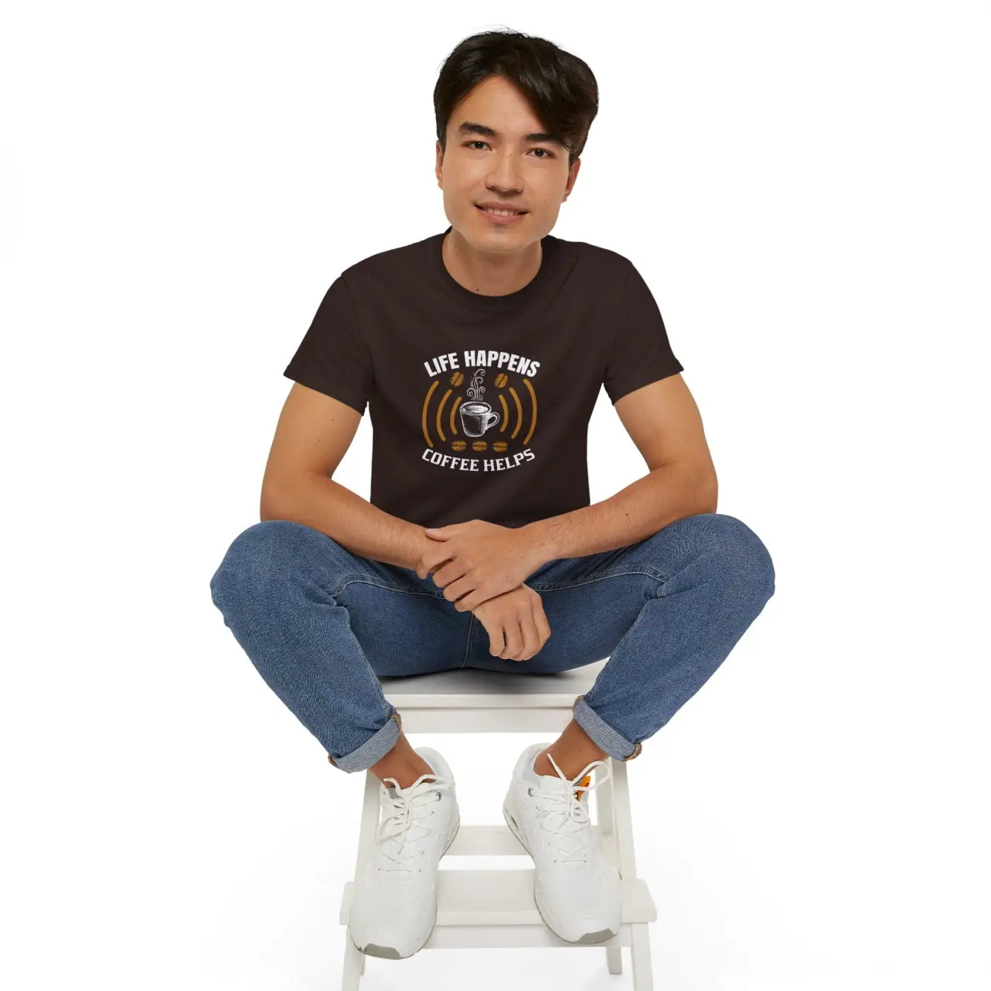 Life Happens Coffee Helps Ultra Cotton Tee - Unisex - DipaliZ