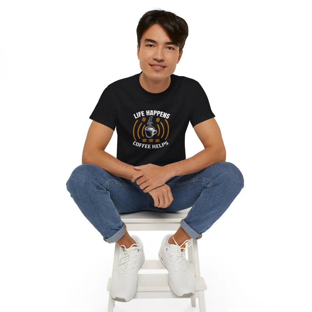 Life Happens Coffee Helps Ultra Cotton Tee - Unisex - DipaliZ