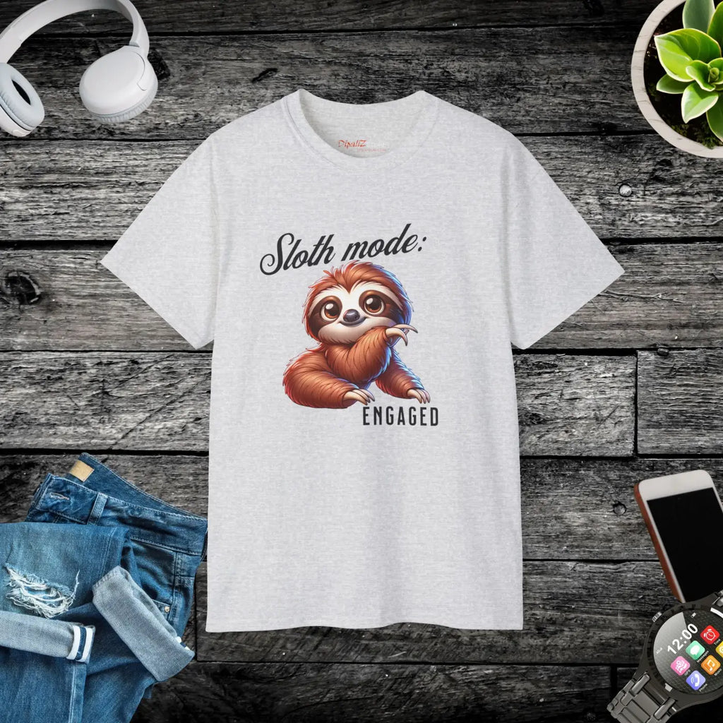 Sloth Mode Engaged Ultra Cotton Tee - Animal Lover Gift - DipaliZ