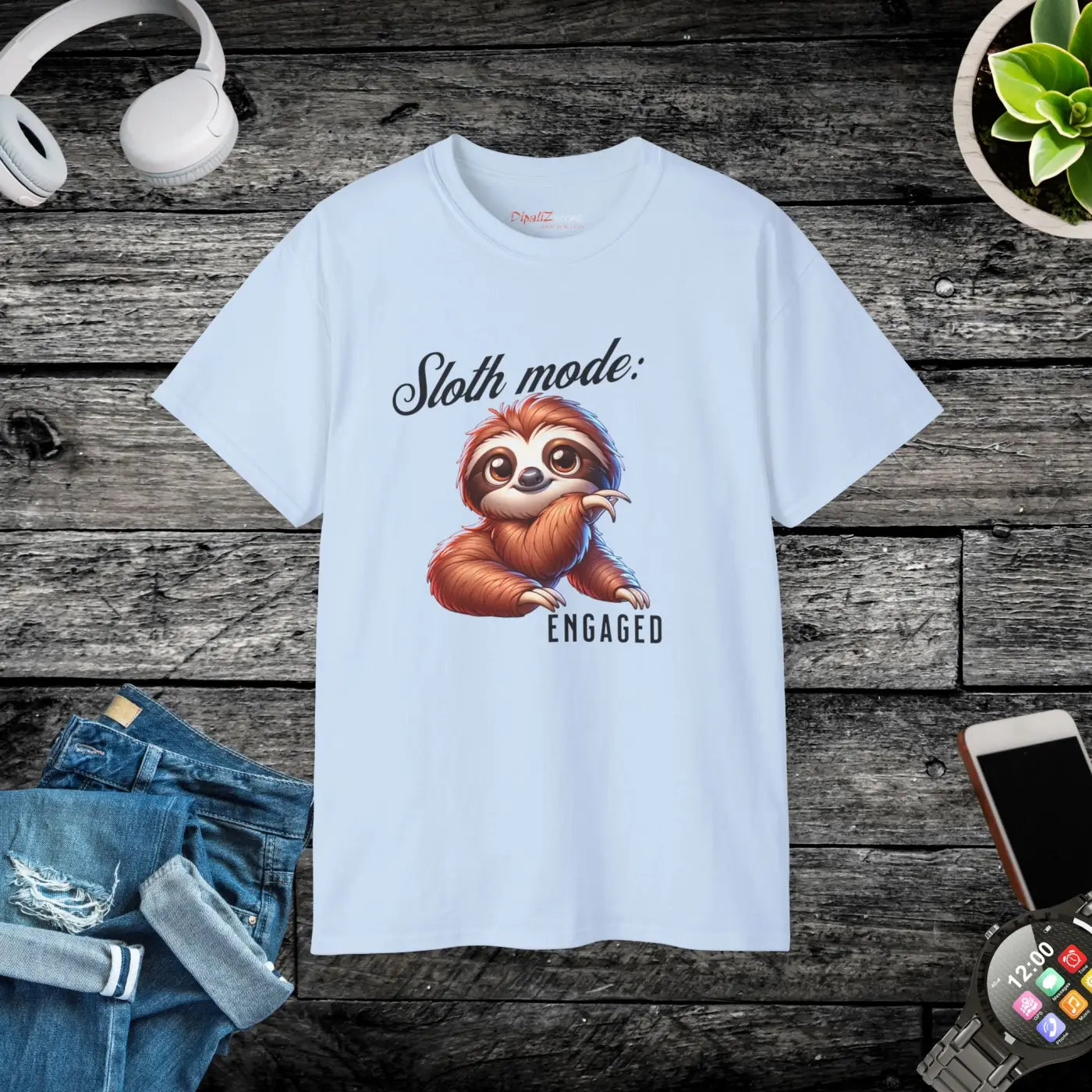 Sloth Mode Engaged Ultra Cotton Tee - Animal Lover Gift - DipaliZ