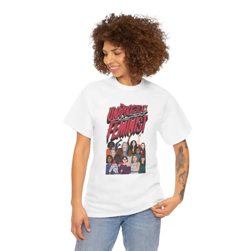Unapologetically Feminist Cotton T-Shirt - Women's Day Tee - DipaliZ
