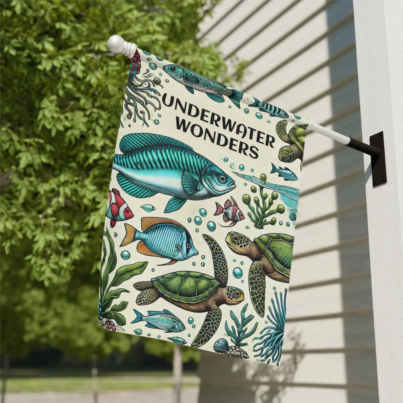 Underwater Wonders Banner - Poly Poplin Canvas Fabric - DipaliZ