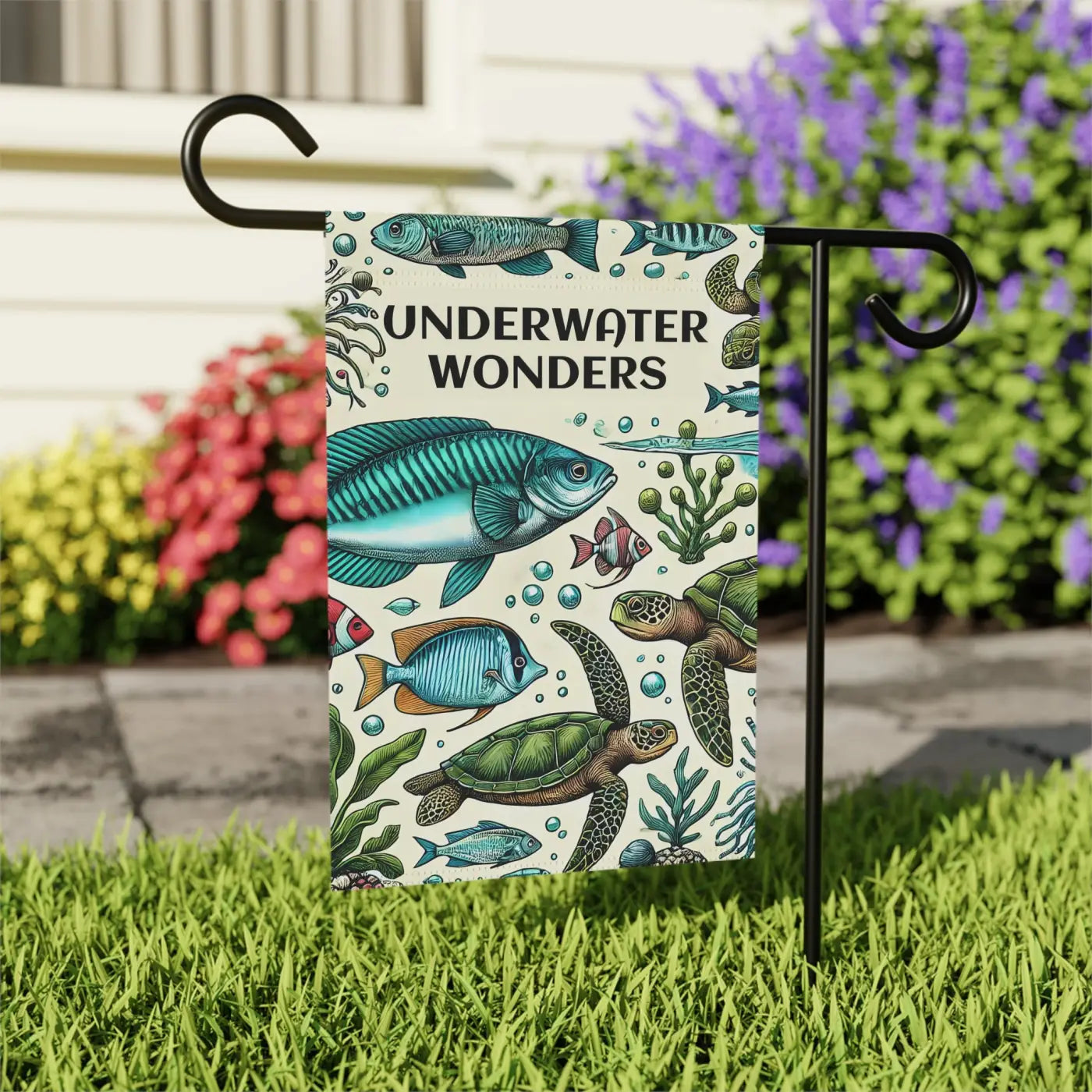 Underwater Wonders Banner - Poly Poplin Canvas Fabric - DipaliZ
