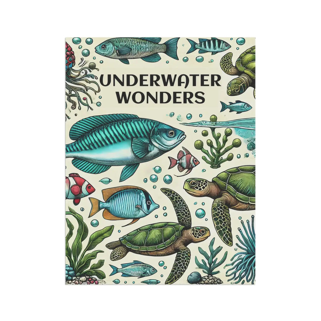 Underwater Wonders Banner - Poly Poplin Canvas Fabric - DipaliZ
