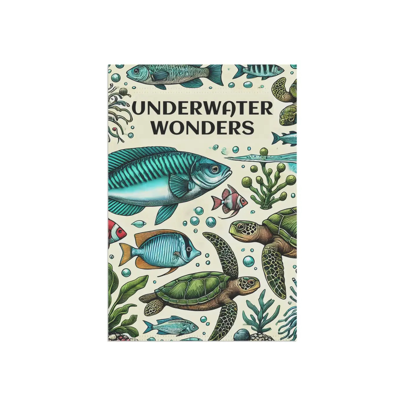 Underwater Wonders Banner - Poly Poplin Canvas Fabric - DipaliZ