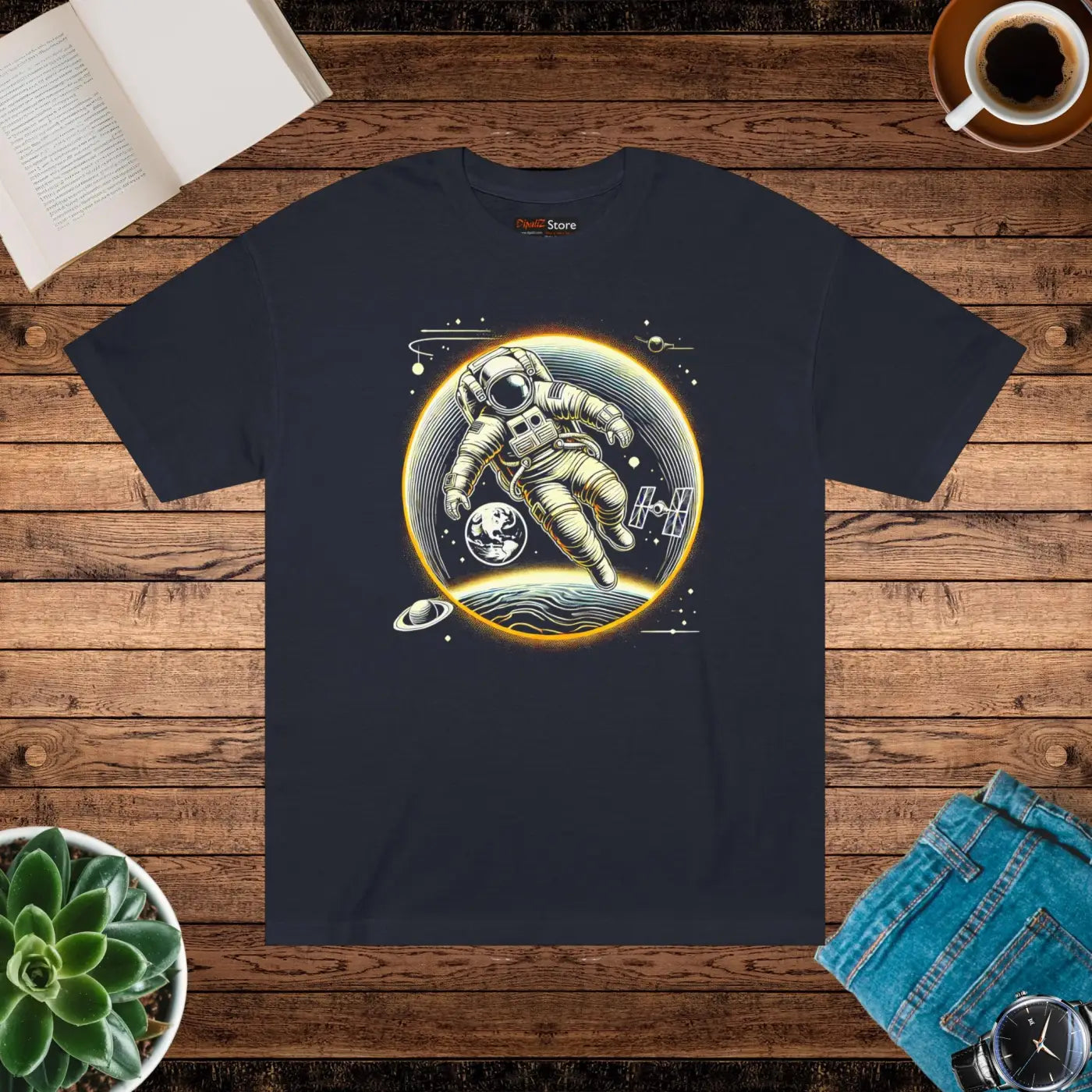 Classic Astronaut Tee - Cosmic Graphic Shirt Unisex - DipaliZ