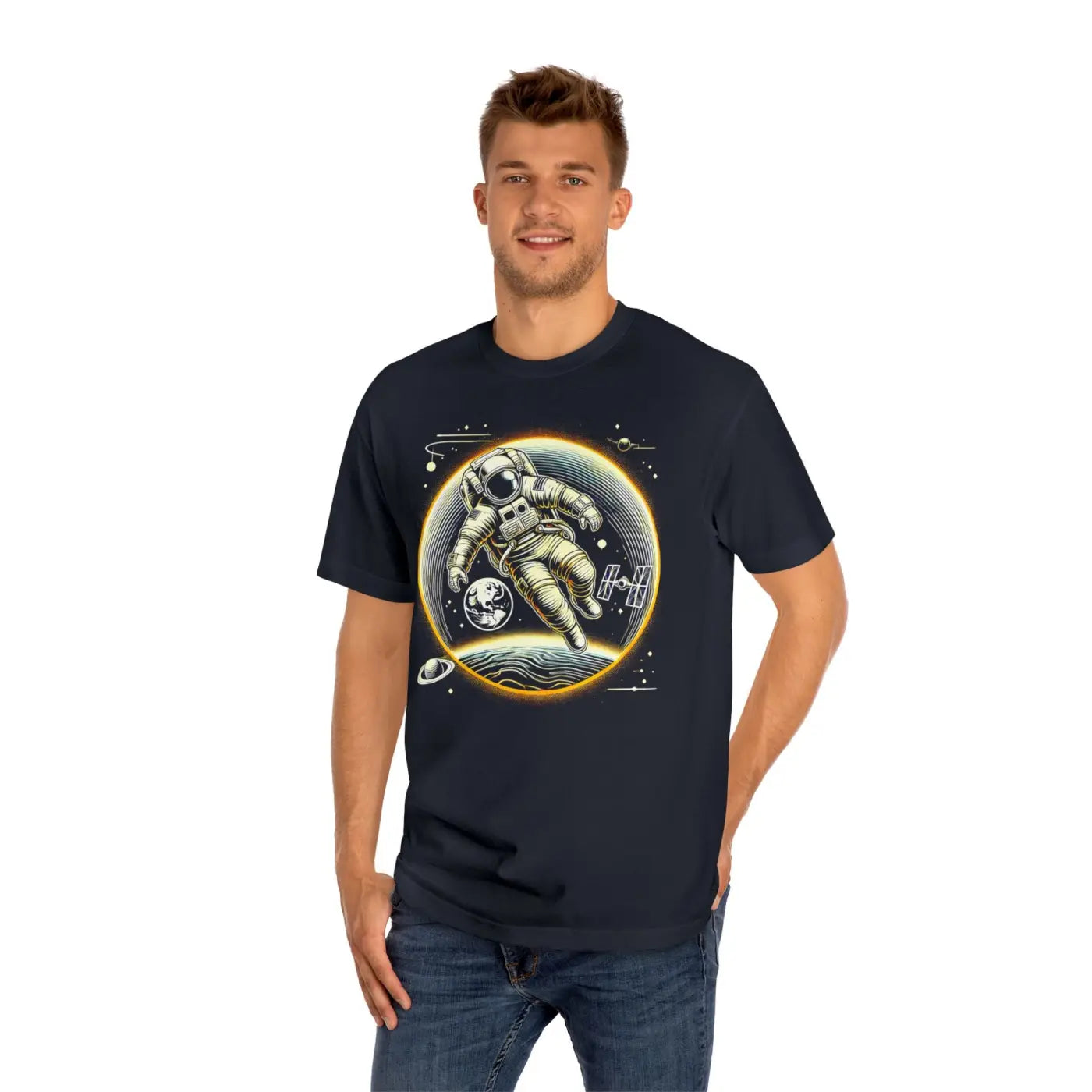 Classic Astronaut Tee - Cosmic Graphic Shirt Unisex - DipaliZ