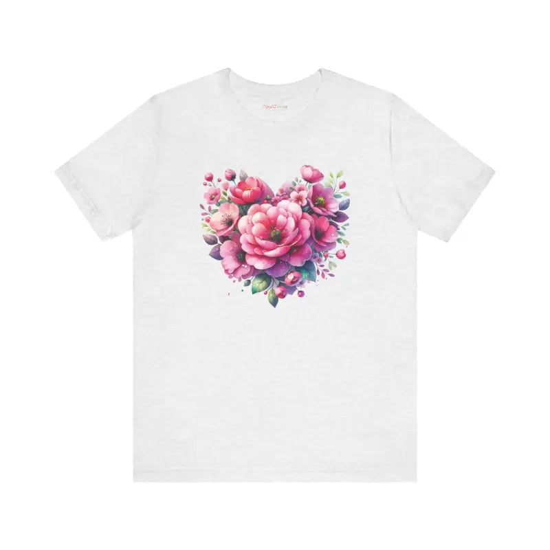 Heart Tee Jersey Short Sleeve - Floral Comfort Style - DipaliZ