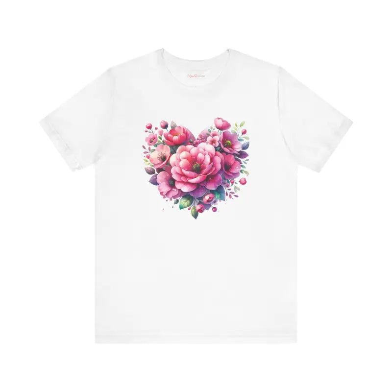 Heart Tee Jersey Short Sleeve - Floral Comfort Style - DipaliZ