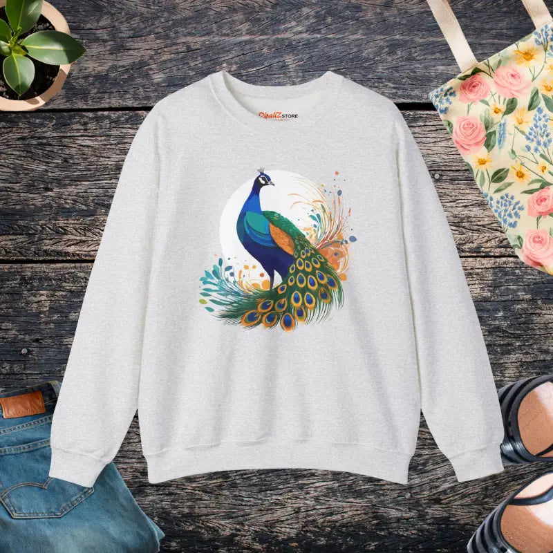 Unisex Heavy Blend Crewneck - Peacock Flair Design - DipaliZ