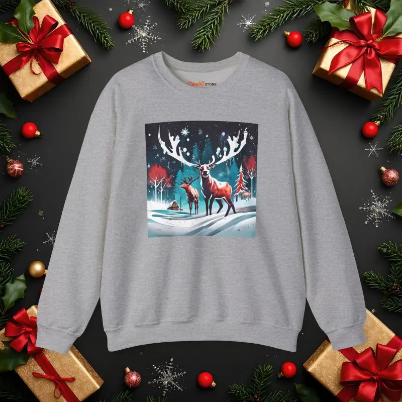 Rudolf Reindeer Crewneck Sweatshirt - Christmas Unisex - DipaliZ