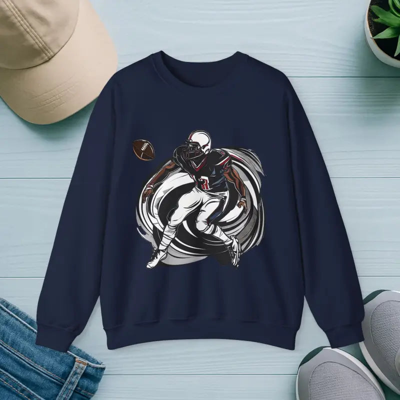 Unisex Heavy Crewneck Sweatshirt - Man Playing American Football - DipaliZ