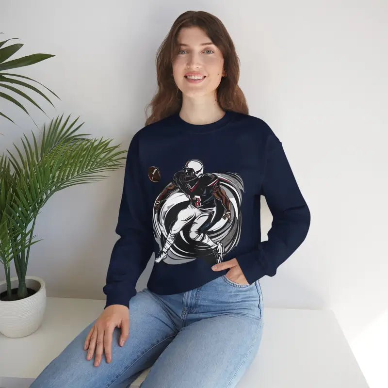 Unisex Heavy Crewneck Sweatshirt - Man Playing American Football - DipaliZ