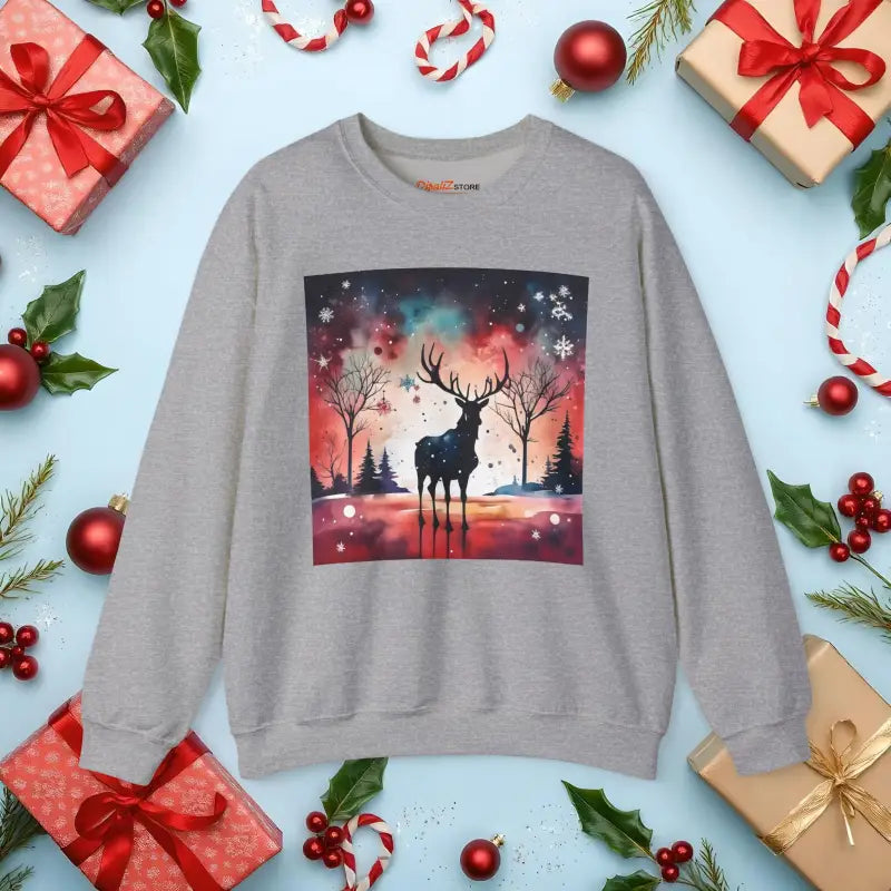 Rudolf Reindeer Christmas Crewneck Sweatshirt - Unisex Heavy - DipaliZ