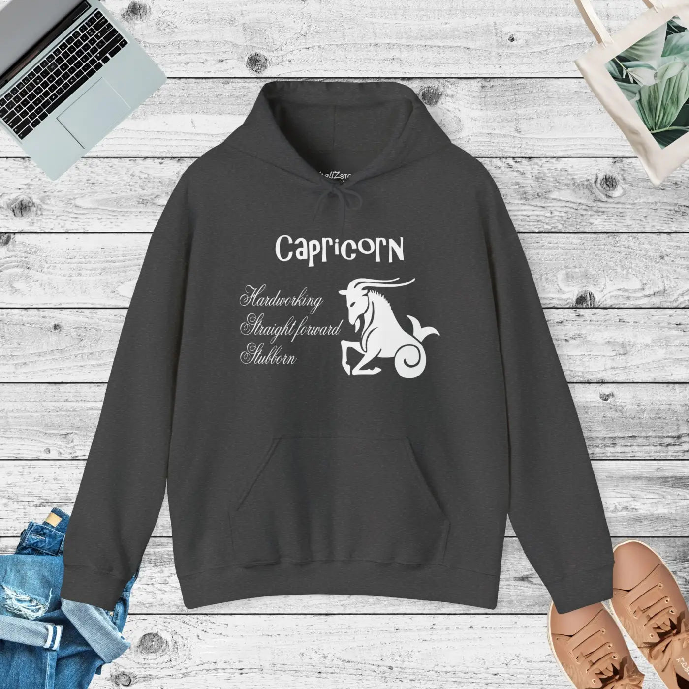 Capricorn Zodiac Sign Hooded Sweatshirt - Unisex Heavy Blend - DipaliZ