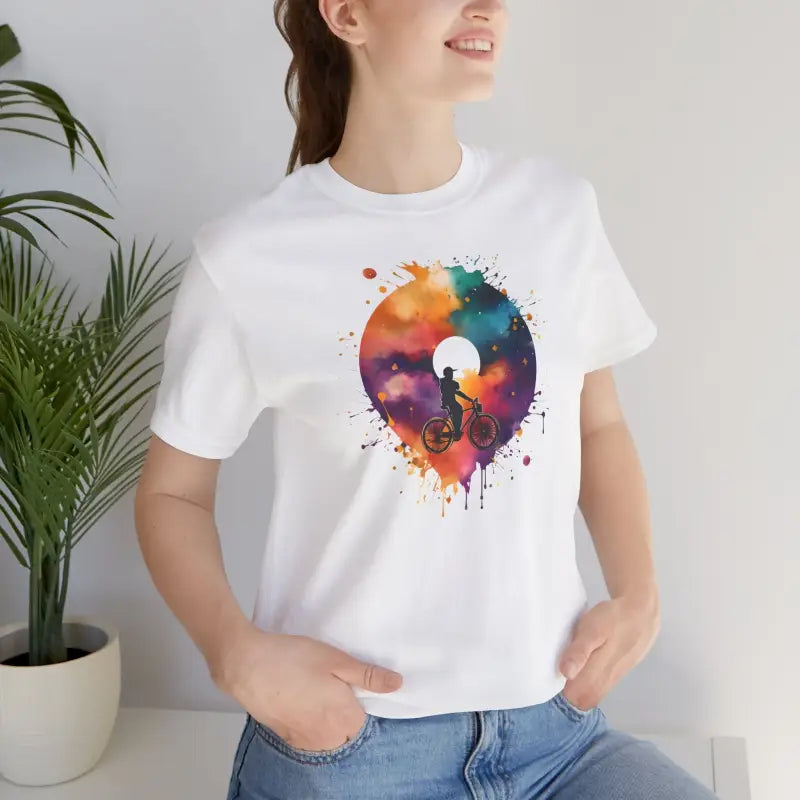 Unisex Jersey Short Sleeve Tee - Bike Rider Soft Cotton - DipaliZ