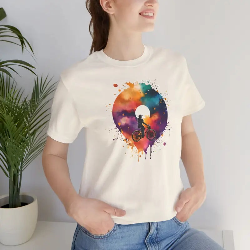 Unisex Jersey Short Sleeve Tee - Bike Rider Soft Cotton - DipaliZ