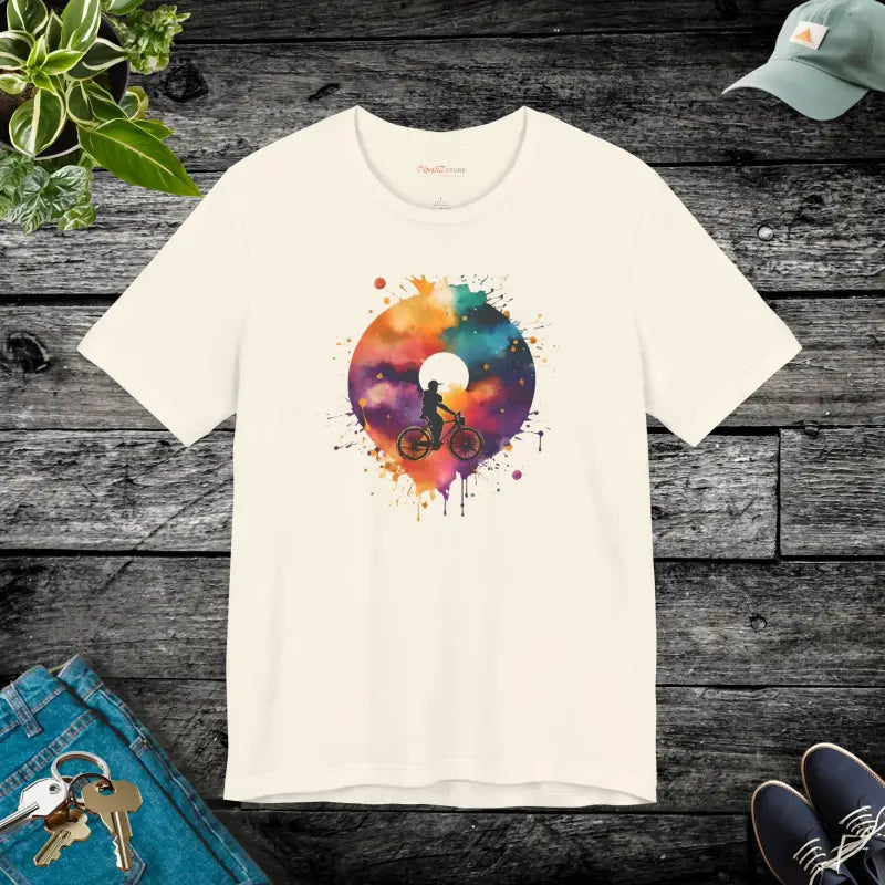 Unisex Jersey Short Sleeve Tee - Bike Rider Soft Cotton - DipaliZ