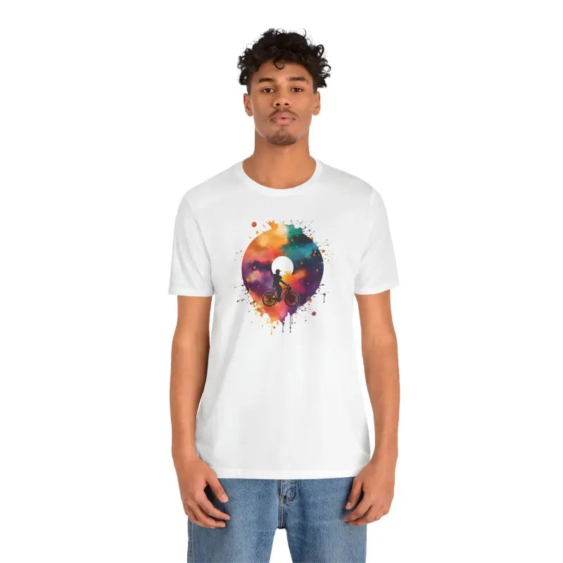 Unisex Jersey Short Sleeve Tee - Bike Rider Soft Cotton - DipaliZ