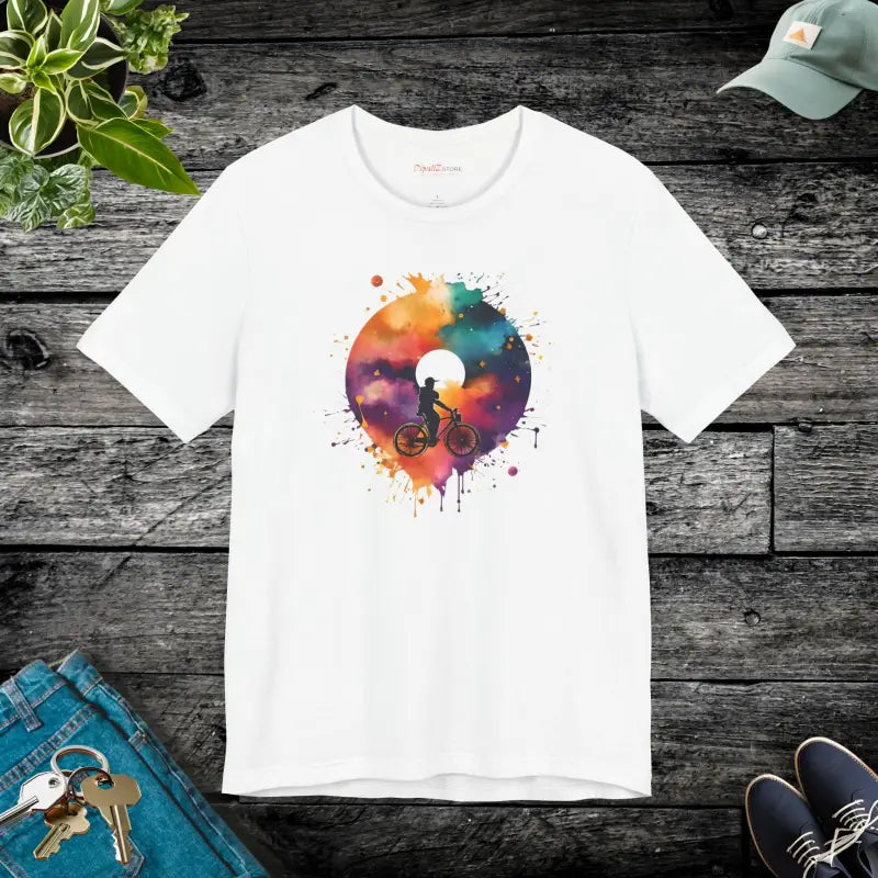 Unisex Jersey Short Sleeve Tee - Bike Rider Soft Cotton - DipaliZ