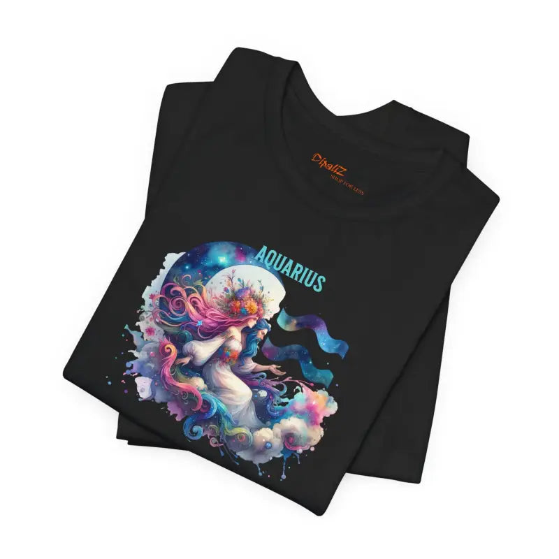 Aquarius Zodiac Short Sleeve Tee - Unisex Cotton - DipaliZ