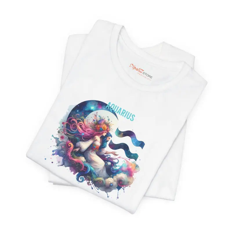 Aquarius Zodiac Short Sleeve Tee - Unisex Cotton - DipaliZ