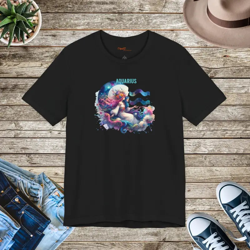 Aquarius Zodiac Short Sleeve Tee - Unisex Cotton - DipaliZ
