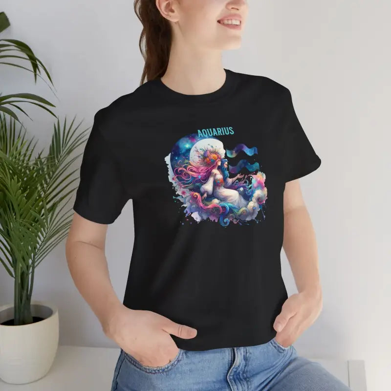 Aquarius Zodiac Short Sleeve Tee - Unisex Cotton - DipaliZ