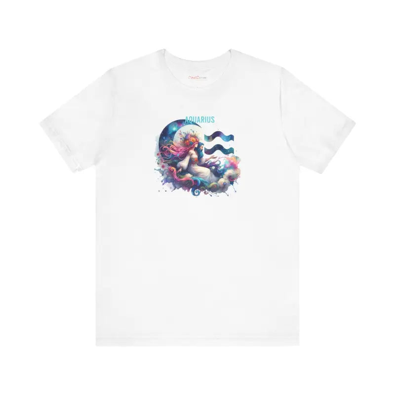 Aquarius Zodiac Short Sleeve Tee - Unisex Cotton - DipaliZ