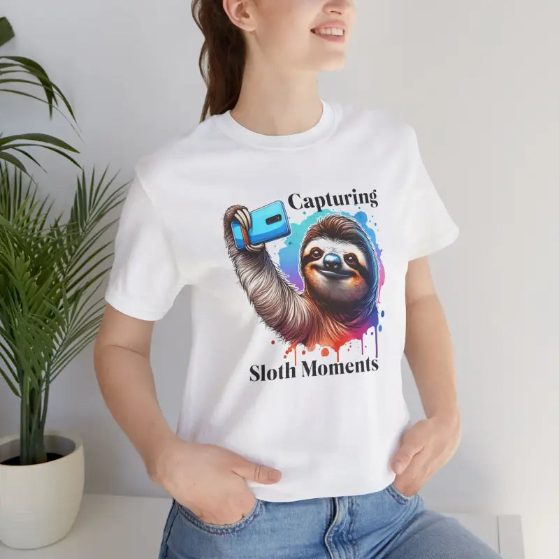 Sloth Selfie Tee - Unisex Cotton Short Sleeve - DipaliZ