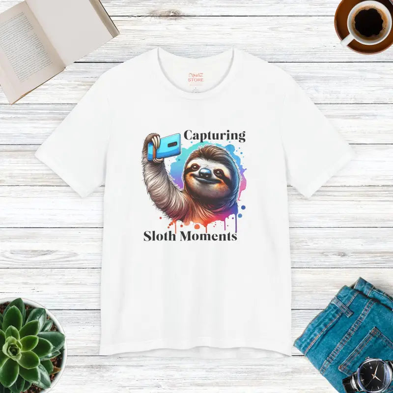 Sloth Selfie Tee - Unisex Cotton Short Sleeve - DipaliZ