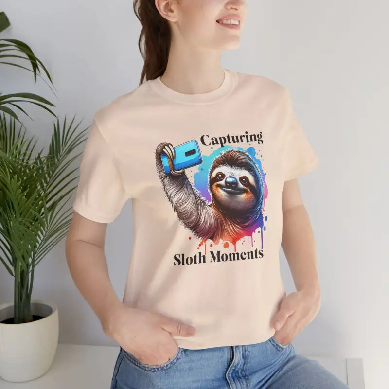 Sloth Selfie Tee - Unisex Cotton Short Sleeve - DipaliZ
