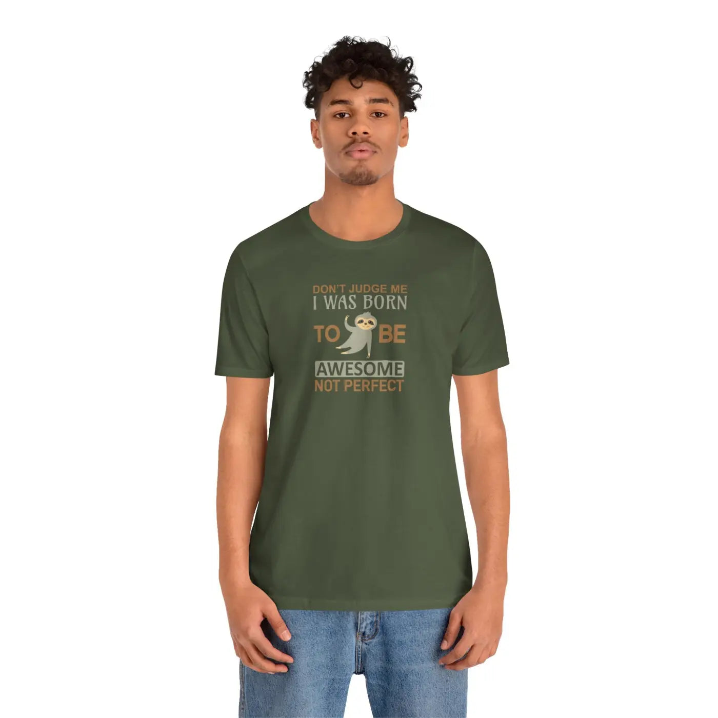 Born To Be Awesome Sloth Short Sleeve Tee - Unisex - DipaliZ
