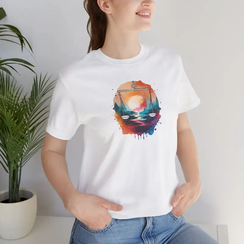 Libra Zodiac Unisex Jersey Short Sleeve Tee - Soft Cotton - DipaliZ