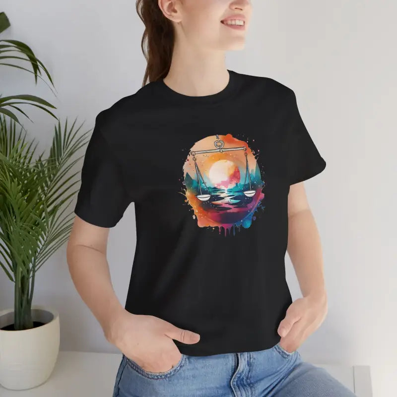 Libra Zodiac Unisex Jersey Short Sleeve Tee - Soft Cotton - DipaliZ