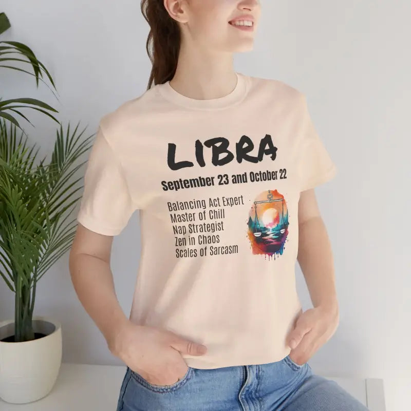Libra Tee Jersey Short Sleeve - Zodiac Unisex Soft Cotton - DipaliZ