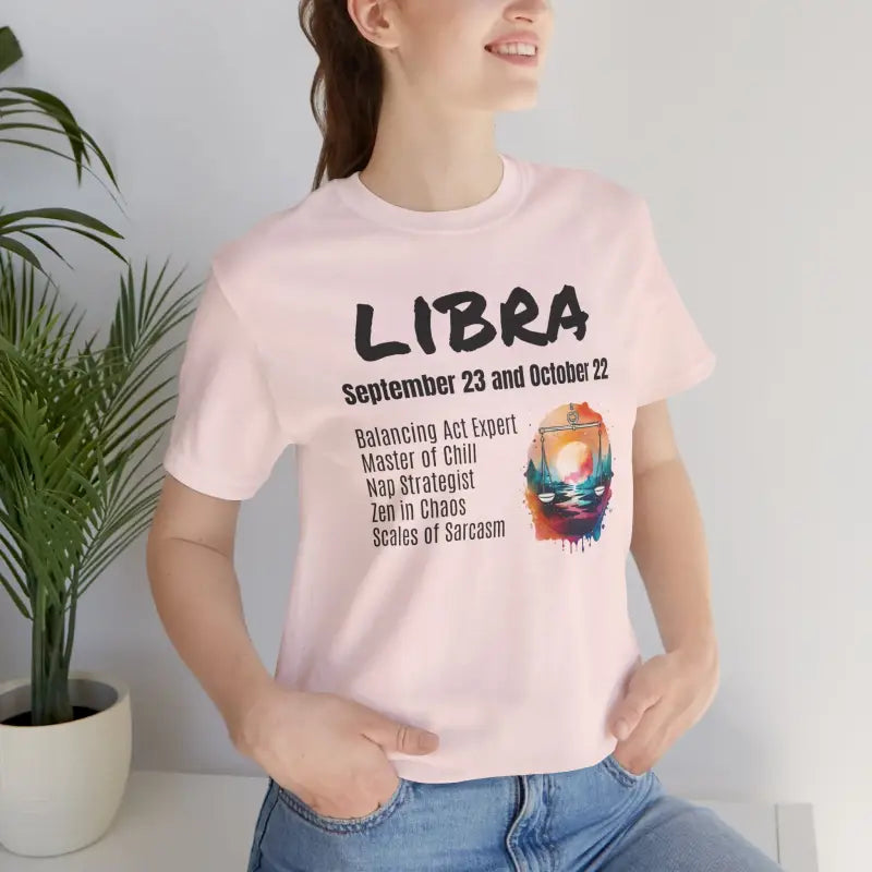 Libra Tee Jersey Short Sleeve - Zodiac Unisex Soft Cotton - DipaliZ