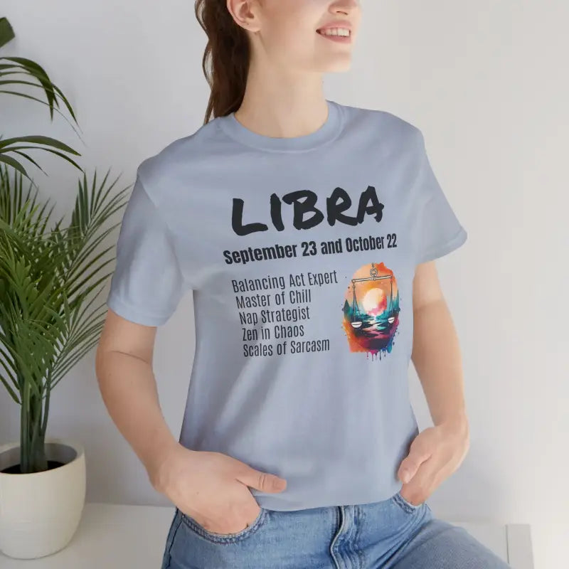 Libra Tee Jersey Short Sleeve - Zodiac Unisex Soft Cotton - DipaliZ