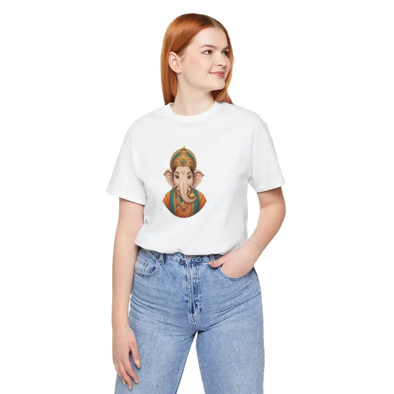Lord Ganesha Jersey Short Sleeve Tee - Unisex Fit - DipaliZ