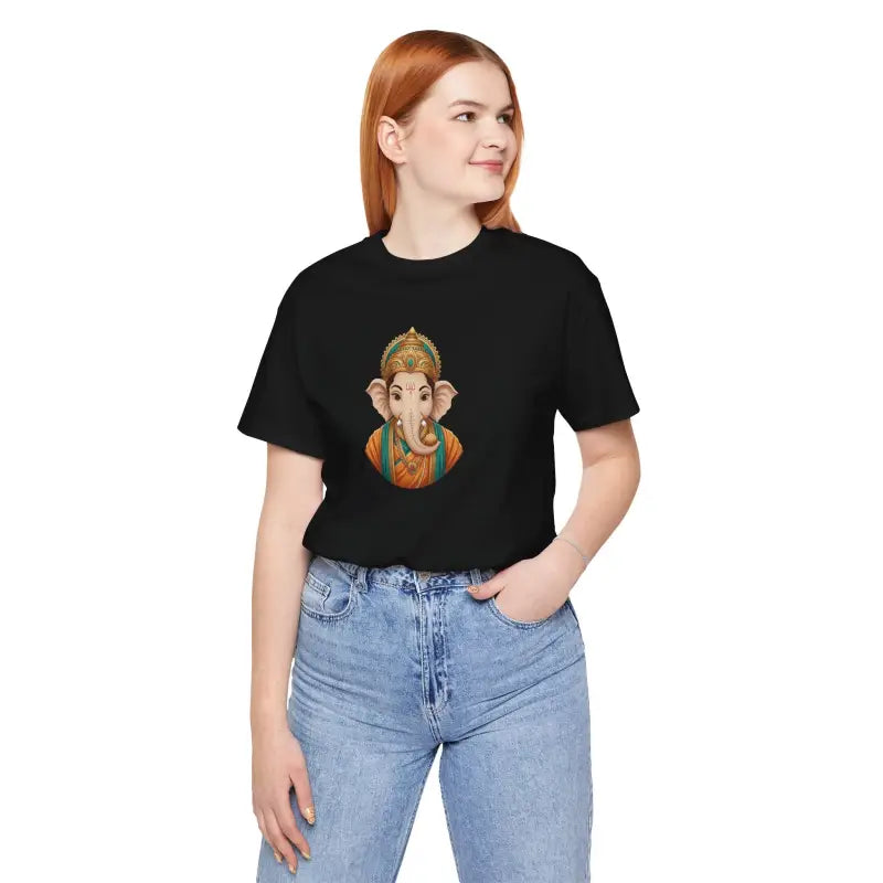 Lord Ganesha Jersey Short Sleeve Tee - Unisex Fit - DipaliZ
