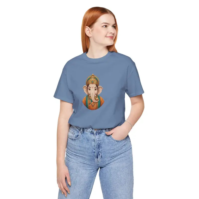 Lord Ganesha Jersey Short Sleeve Tee - Unisex Fit - DipaliZ