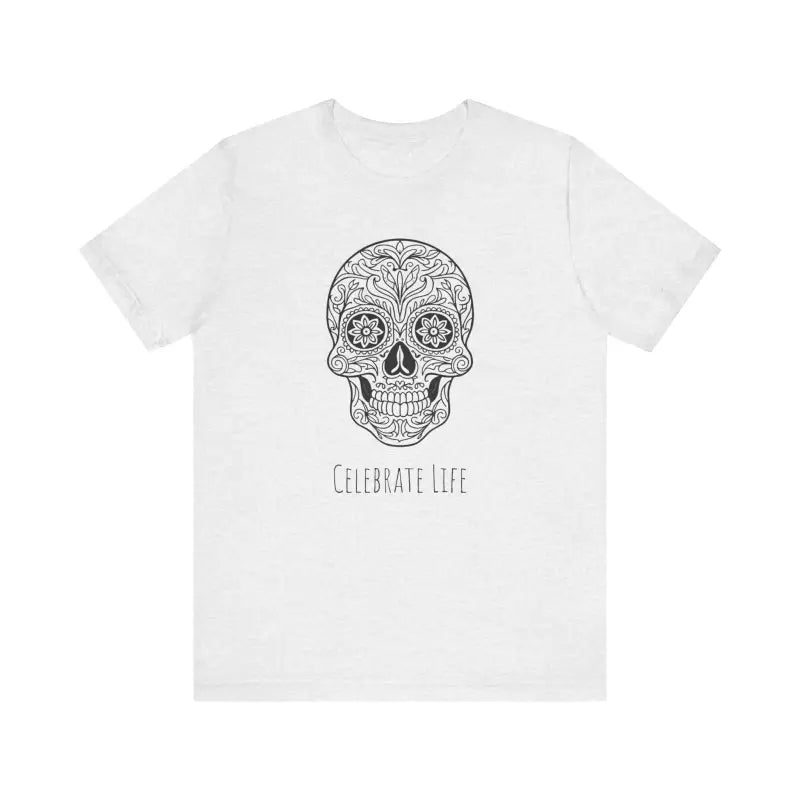 Cool Sugar Skull Jersey Short Sleeve Tee - Celebrate Life - DipaliZ