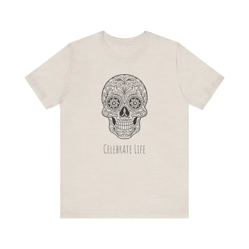Cool Sugar Skull Jersey Short Sleeve Tee - Celebrate Life - DipaliZ