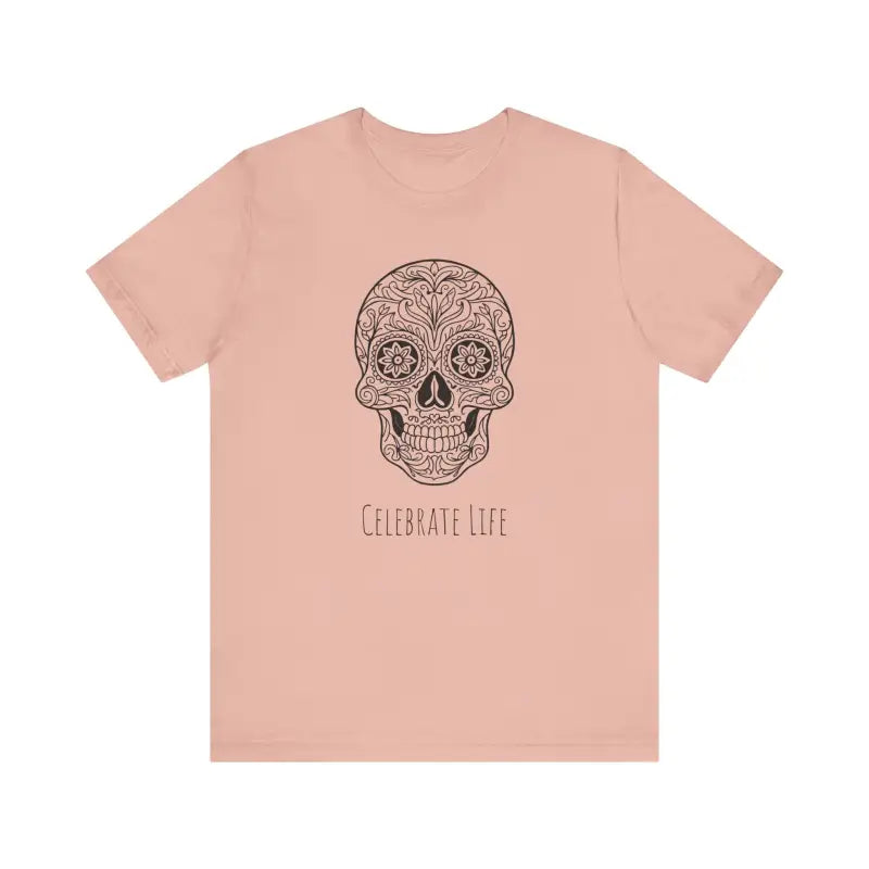 Cool Sugar Skull Jersey Short Sleeve Tee - Celebrate Life - DipaliZ