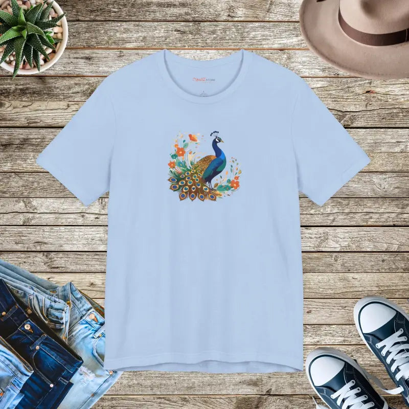 Peacock Unisex Jersey Short Sleeve Tee - Soft Cotton - DipaliZ