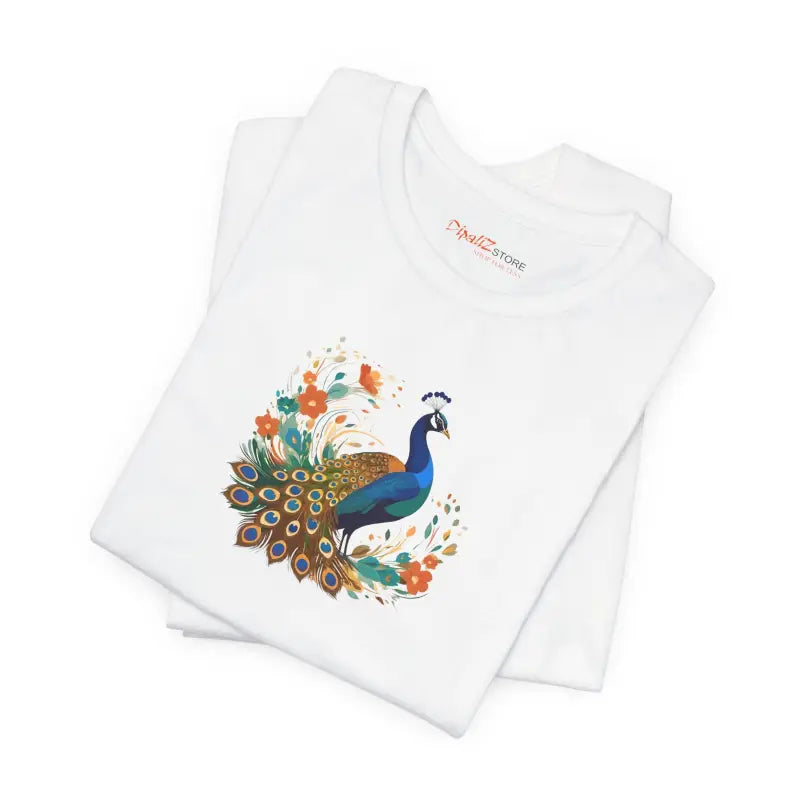 Peacock Unisex Jersey Short Sleeve Tee - Soft Cotton - DipaliZ