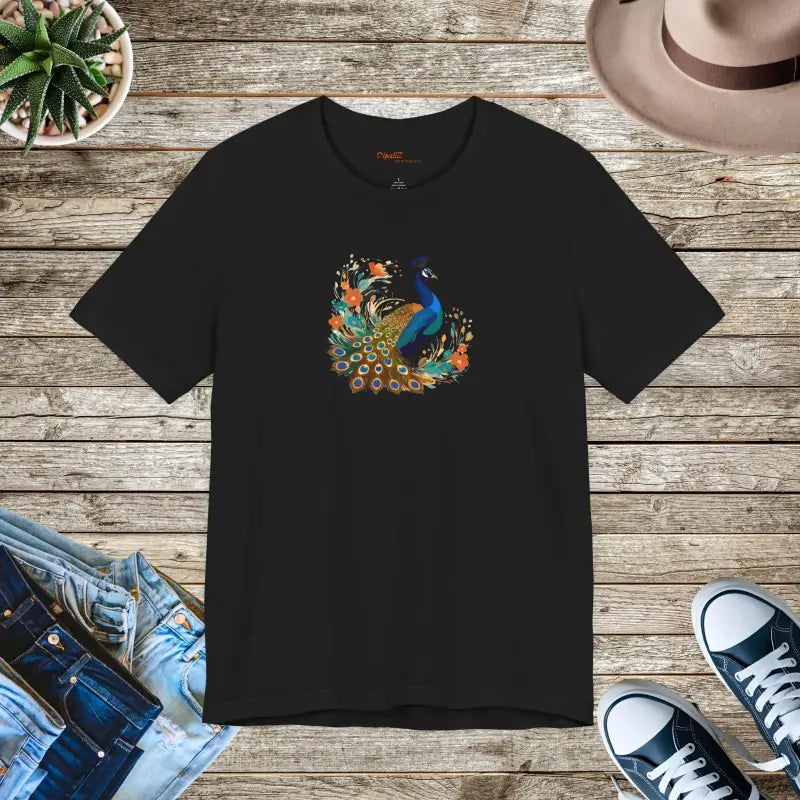 Peacock Unisex Jersey Short Sleeve Tee - Soft Cotton - DipaliZ