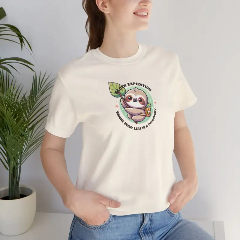 Sloth Expedition Short Sleeve Tee - Unisex Cotton - DipaliZ