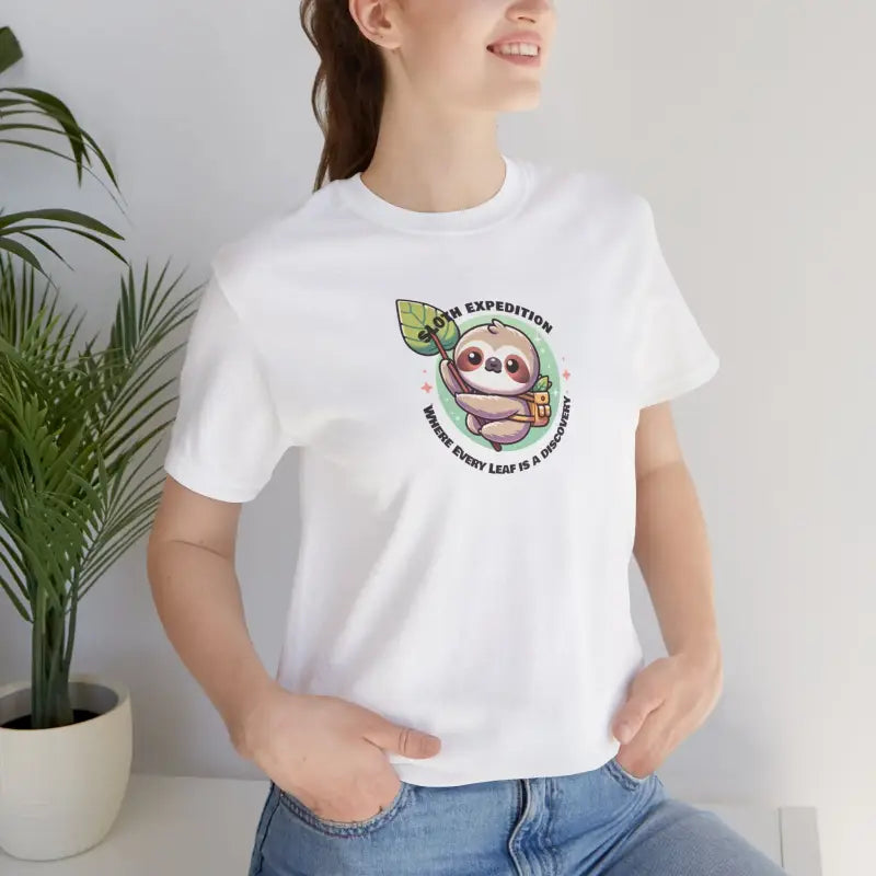 Sloth Expedition Short Sleeve Tee - Unisex Cotton - DipaliZ